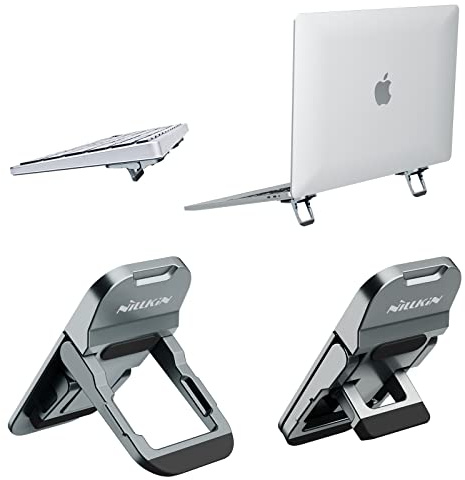 Nillkin 2 pièces Support Ordinateur Portable Angle Réglable, Pliant Invisible Support Ordinateur pour Clavier sans Fil, MacBook Pro/Air, Lenovo, 10-17 Tablet and Ordinateurs Portable, Gris