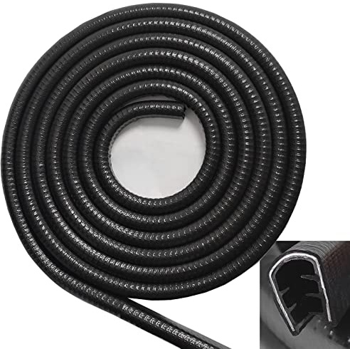 SYOAUTO 3 Meter groß Autotür Kantenschutz Kein Kleber Kantenschutz Auto Universal Fit Schwarz Kantenschutz Gummi Kantenschutz Bleche für Limousinen, LKW, SUV, ATV, UTV