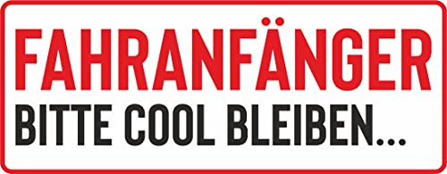 Fahranfänger 2x Bitte Cool Bleiben größe von 19x7cm Auto Sticker wetterfest Fahrschule Heckscheibenaufkleber FA-4