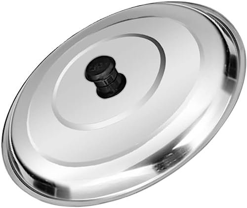 BAZAC Gusseisen-Pfannendeckel, Universal-Pfannen-Deckelabdeckung, Edelstahl, Bratpfannenabdeckung mit kühlem Griff, Kochgeschirrdeckel, Kochkuppel, Topfdeckel, Ersatz-Topfdeckel, Edelstahl, 60 cm