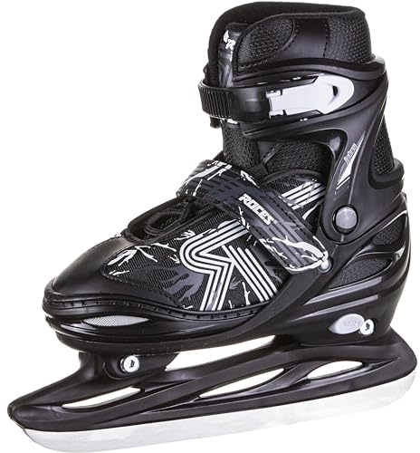 Roces Jokey Ice 3.0 Boy – Patins à Glace réglables pour Enfants avec Coque en PE – Chaussure Anatomique Thermo-Isolante, Fermeture à Levier avec Lacets – Lame de Hockey en Acier/Carbone – Différentes