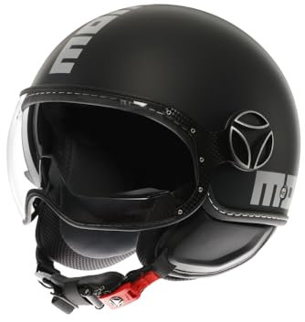 MOMODESIGN - FGTR Evo E2206, Casque Moto Jet avec Double Visière pour Homme et Femme Homologué ECE, pour Hommes et Femmes, Matt Black/Silver, M