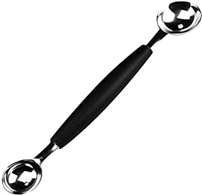 2 in 1 Double-Sided Fruit Melon Baller Spoon, Stainless Steel Melon Ballers Melon Scoop,Suitable Watermelon Cantaloupe Ice Cream Comfortable Non-Slip Grip Kitchen Utensils and Gadgets