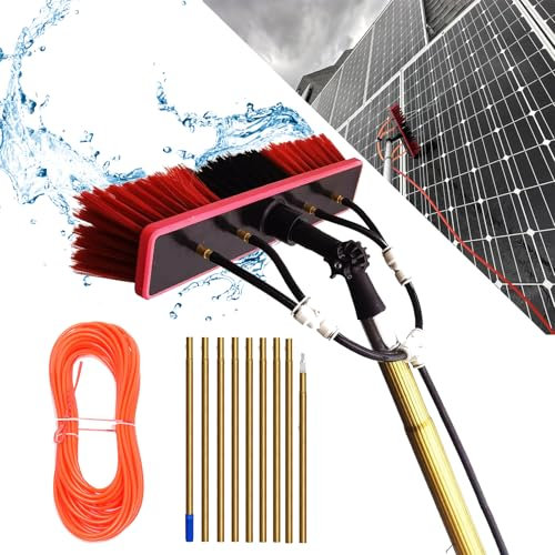 Moubhjd 8 Metri Kit Pulizia Pannelli Fotovoltaici con 35cm Brush, Kit di Pulizia Telescopico Wash Spazzolone con Dosatore di Sapone per Pulizia di Pannelli Fotovoltaici e Solari