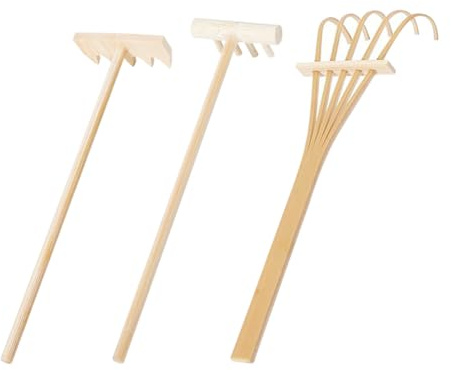 3 mini rastrelli per sabbia in legno, rastrelli per sabbia in legno, piccoli rastrelli da giardino in miniatura, rastrelli per meditazione, sabbia levigante, per casa e ufficio