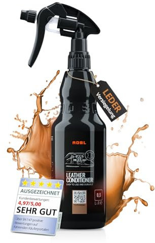 ADBL Leather Conditioner (500ml) - Premium Lederpflege - Nährt und verdunkelt - Schützt vor Austrocknung und Rissbildung - Mattes Finish ohne Glanz - Kunstleder, Glattleder, Veganes Leder