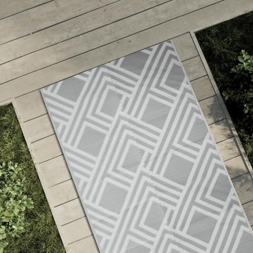 Tidyard Outdoor-Teppich Bambusmatte Wohnzimmerteppich Badezimmerteppich Bambusteppich rutschfest für Wohnzimmer,Läufer Küchenteppich Flurteppich Grau 80x250 cm PP
