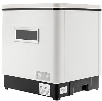 Mini-Geschirrspüler Edelstahl Kompakte Spülmaschine Tischgeschirrspüler für kann Geschirr Messer Gabeln Löffel Essstäbchen Tassen Weiß Schwarz 1500W