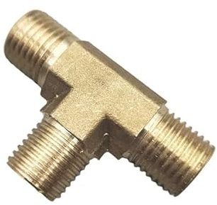 OSBCMZGE Pneumatic Plumbing Brass Pipe Fitting Male/Female Thread 1/8 1/4 3/8 1/2 Tee Type Copper Fittings Water Oil Gas Adapter (MMM,1/2)
