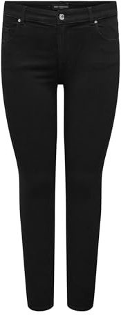 ONLY Carmakoma dam Carwilly Reg Skinny Jeans DNM Pim2343, Svart denim, 48W / 32L
