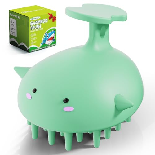 Kopfhautmassagegerät Haarwachstum Shampoo Bürste, Silikon Kopfhaut Scrubber Dusche Kopfhautbürste für Haare, Kopfmassagegerät Kopfhaut Peeling für Schuppen Entfernung, Nass Trocken Kopfhaut