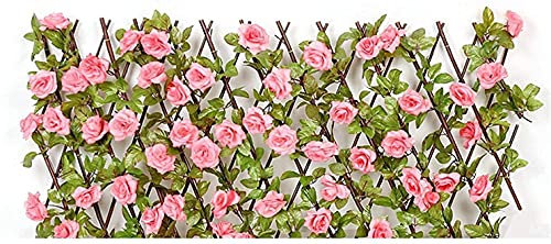 Panneau de clôture de jardin en bois avec design rétractable et fleurs artificielles pour l'extérieur - Clôture décorative en bois pour l'intimité et la protection