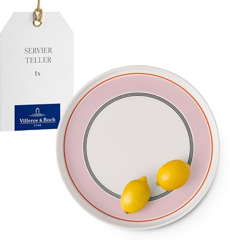 Villeroy & Boch - Memphis Collection assiette à servir 29 cm multicolore, résistant au lave-vaisselle/micro-ondes, grande assiette au design iconique, rose/orange, plat de service, porcelaine Premium