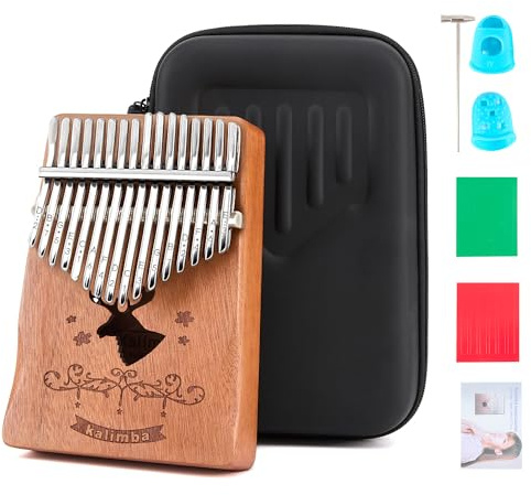 CONJURER Kalimba 17 Key Thumb Piano,Coffee Deer
