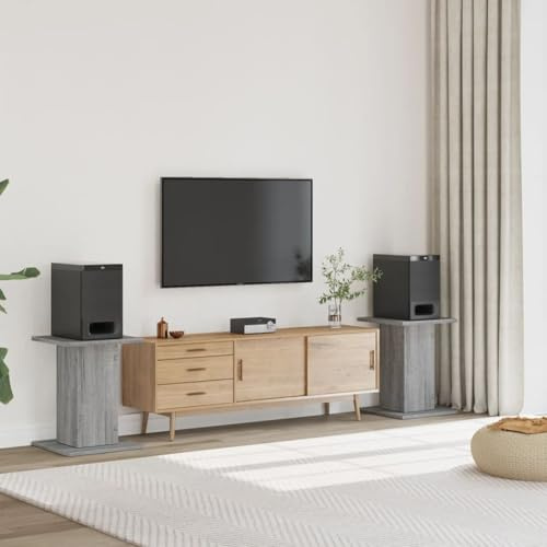 Gecheer Supporti per Altoparlanti, Stabili e Antivibranti con Design Cavo per Riempimento di Sabbia 30x30x60 cm in Legno Multistrato per Sistema Audio Casa e Studio