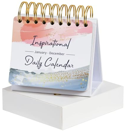 Calendario diario motivacional e inspirador, calendario diario con citas inspiradoras, 4.9 x 5 pulgadas, decoración perpetua de escritorio de oficina sin fecha, regalos inspiradores, diseños elegantes