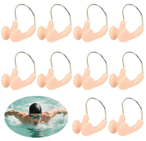 10 Piezas Nariz Clip de Natación,Pinzas para la Nariz,Tapones de Nariz de Silicona,Protector de Entrenamiento de Natación,para Niños Adultos Entrenamiento de Natación Competiciones para Principiantes
