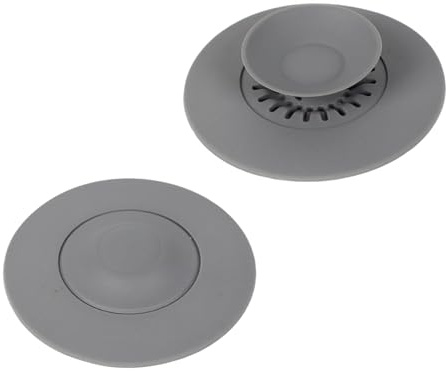 ShanBye Universal Silicone Drain Plug,2 PCS Silicone Drain Plugs Hair Catcher Cover Practical Strainer Bathtub Hair Stopper with Press and Hair Strainer Function for Bathtubs Sinks Kitchen Drains