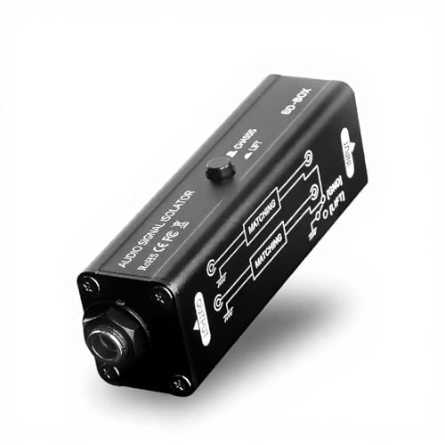 VBESTLIFE 6.35mm Ground Loop Noise Isolator, Passive Hum Eliminator for Studio Equipment, Aluminum Alloy Noise Filter for Electric Guitars & Digital Pianos