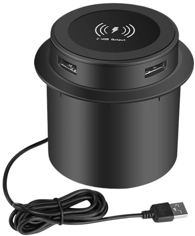 Untertisch-Wireless-Ladegerät – Verstecktes USB-Ladegerät | Intelligente Ladebasis für Schreibtisch, Theke, Nachtkonsole, Büro, Heimgebrauch