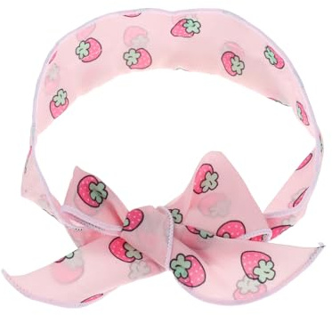 Abaodam Cooling Collar for Dogs with Bow Tie Reusable Neck Cooler Scarf for Hot Weather Quick-dry Breathable Pet Accessory for Walks and Outdoor Activities Strawberry Pink