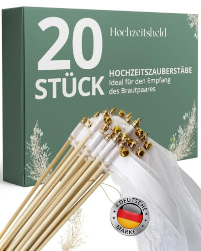HOCHZEITSHELD Wedding Wands Hochzeit - Zauberstäbe mit Glöckchen & Bändern
