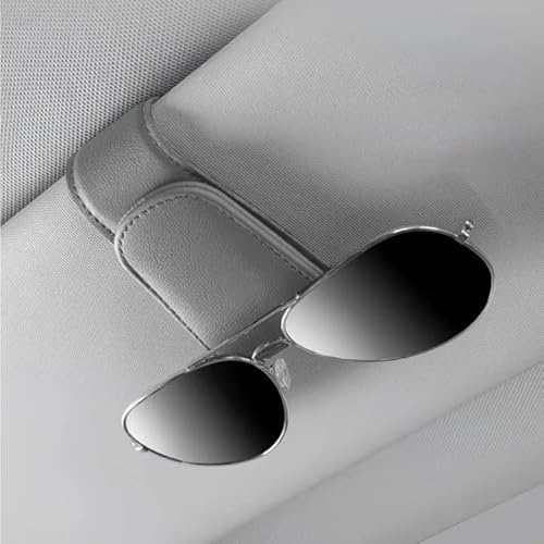 WENINETIES Auto Brillenhalter für Audi Q2 2020-2023, Brillenhalter Auto Sonnenblende Magnet Sonnenbrille Clip Kartenclip Aufbewahrungsclip,Grey