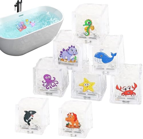 usefulbeauty Lumières pour Bain | 8 Pièces Activées par l'eau Amusantes Et Étanches | de Bain Activés par l'eau Sensoriels | pour Baignoire, Piscine, Douche, , Fête de Noël, Garçons et