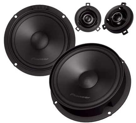 PIONEER TS-Q160C-VW 16.5 cm (6.5 Inch) 2-Way Component Speaker for VW, Audi, Seat & Skoda (350W Max., 50W RMS), Separate Tweeter