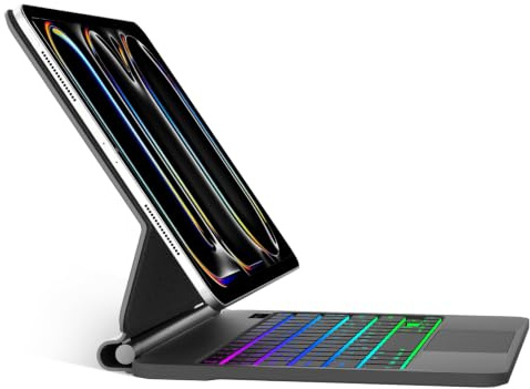 Tiiomioon Teclado para iPad Pro 11 (M5 2025/ M4 2024), Español Ñ Teclado Bluetooth Desmontable para iPad Pro 11'' M5/M4, Negro