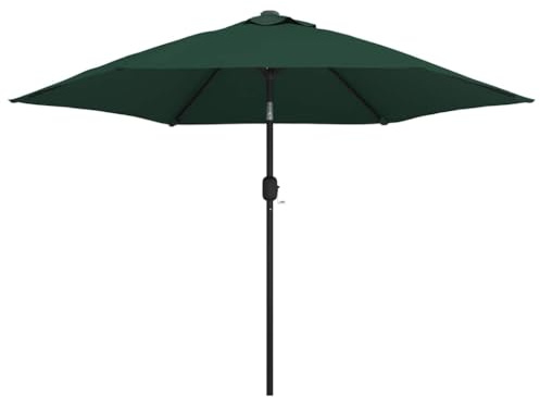 Mokuyary Parasol de Jardin en Porte-à-Faux avec LED 3 m Vert Balcon