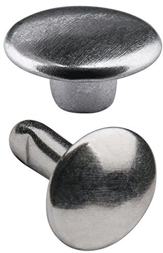 Hoppe & Masztalerz 150 Doppelkopf-Hohlnieten Ziernieten 2-teilig 9mm „9/10/2” aus Eisen (nickelfrei), Finish: Nickel-glänzend