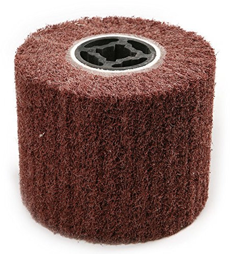 Atoplee Flap Burnishing Wheel 120x100mm,aperture 19mm, 80 Grit Non-Woven Abrasive Polishing Flap Burnishing Wheel for Wire Drawing Metal Iron Aluminum Polishing