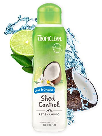 TropiClean Pflegeproduke Hundeshampoo - Anti-Haarausfall-Shampoo für Haustiere, Hunde und Katzen - Aus natürlichen Inhaltsstoffen - In Hundesalons im Einsatz - Limette & Kokosnuss, 355 ml