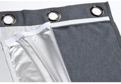 Moondream Thermal Insulated Curtain Lining | Winter | Energy-Efficient | Patented Technology | Made in Europe | Easy Installation | Self-Gripping Strip | 53 W x 78 Length | Grey - Silver MC0001