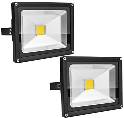 2pcs 20W LED Foco Proyector,ALPHA DIMA 50W LED Foco Proyector,ALPHA DIMA IP65 Impermeable Luz de Seguridad,Iluminación Interior y Exterior,Lámpara Blanco Frío 6500K Negro