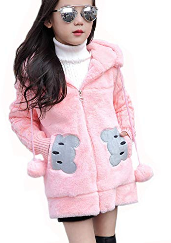 Nemopter Manteau de fille Veste Fille Enfant Mignon Manteau Polaire Blouson Longue Chaud Hiver