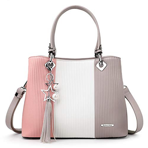 Sac à Main Femme Sac Bandoulière Femme Cabas Sac D'épaule PU Cuir (Rose Grand)