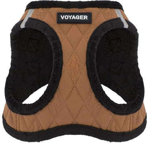 Voyager Step-In Plush Dog Harness by Best Pet Supplies - Step In Vest Harness for Small and Medium Dogs, Soft Plush, Beige, size M - Chest: 16 - 18