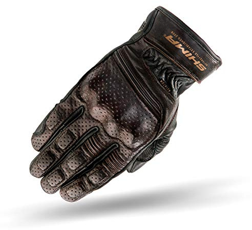SHIMA AVIATOR Gants Moto Homme - Gants Classiques, Vintage, Renforcées, D'été et Cuir avec Protection Articulations