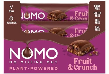 Vegan Fruit & Crunch Chocolate Bar (NOMO) 24 x 32 g
