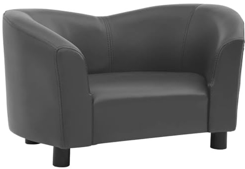 vidaXL Hundesofa Grau 67x41x39cm Kunstleder Hundecouch Hundebett Haustiersofa