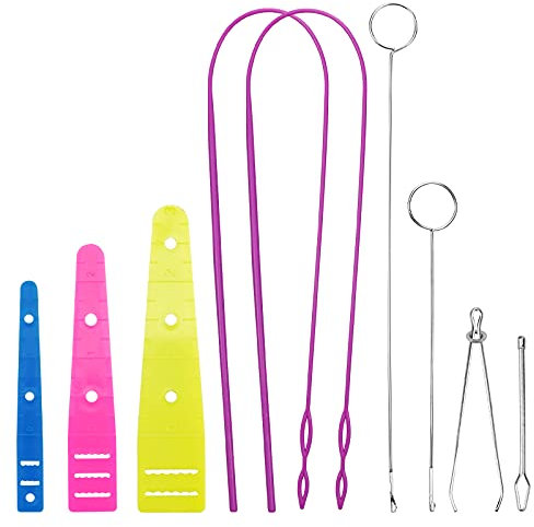 Komoyo 9 Stück Kordelzug Einfädler Set, einfacher Einfädler, Kordelzug-Ersatzwerkzeuge, Metalleinfädler, Nähwerkzeuge für Stoff DIY Strickzubehör