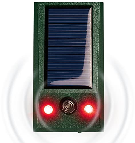 Gardigo® Repellente per Animali a Energia Solare | Respinge e Allontana Cani, Gatti, Topi, Ratti, Animali Selvatici | Scaccia Animali | Dissuasore Animali con Luce Flash a LED Bianca e Rossa