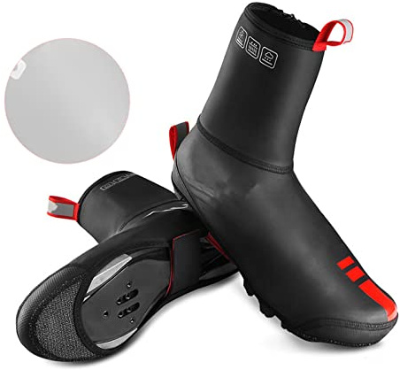 Cycling Shoe Covers Waterproof Dustproof Boot Covers Winter Outdoor Sports Warm Thermal Cycling Overshoes Road/Mountain Bike Booties,L(40-42)