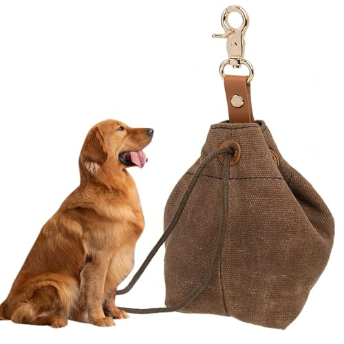 TMBMLPP Bolsa de Premios y Entrenamiento para Perros Portátil,Bolsa de Golosinas para Perros,Pet Training Snack Bag, Bolsa Premios Perros con Dispensador de Bolsas de Excrementos Integrado