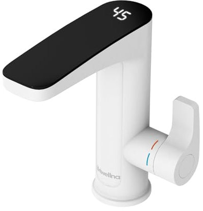 Briwellna Electric Water Heater Tap with Digital Display, Instant Hot Water Electric Faucet Fast Heating, for Bathroom Sink Home Indoor