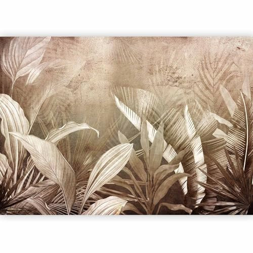 murando PREMIUM Papier peint Feuilles Feuillage 100x70 cm Décoration Murale XXL Poster Tableaux Muraux Tapisserie Photo Trompe l'oeil Natur Palmiers Béton beige b-A-10082-a-a