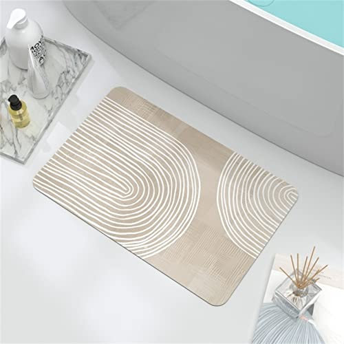 Heeboode Badematte Rutschfester Badezimmerteppich Absorbierender Badteppich 100x160cm Duschmatte Schnelltrocknende Badematte Home, Badvorleger rutschfest Waschbar, Bad Teppiche Badezimmermatte Beige
