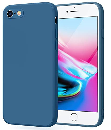 Wanme Hülle für iPhone SE 3/2 (Modello 2022/2020), iPhone 8/7 Hülle, iPhone 8/7 Handyhülle Ultra Dünn Soft Liquid Silikon Rundumschutz Case Cover für iPhone 8/7/SE (Navy Blau)